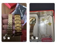 Relógio Mondaine Feminino Dourado com Colar e Brincos