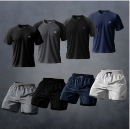 Kit-Camiseta-Dry-Fit-UV-Shorts Kit Camisetas Dry Fit Uv E Shorts P Ao Plus Academia