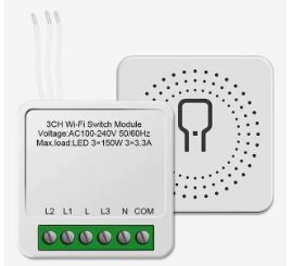 Módulo de Interruptor Mini 3 Canais Ambiente Conectado