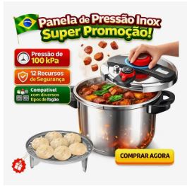 Panela de Pressão em Aço Inoxidável 6L com Três Configurações