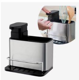 Porta Detergente Dispenser para Pia Suporte Bucha e Esponja